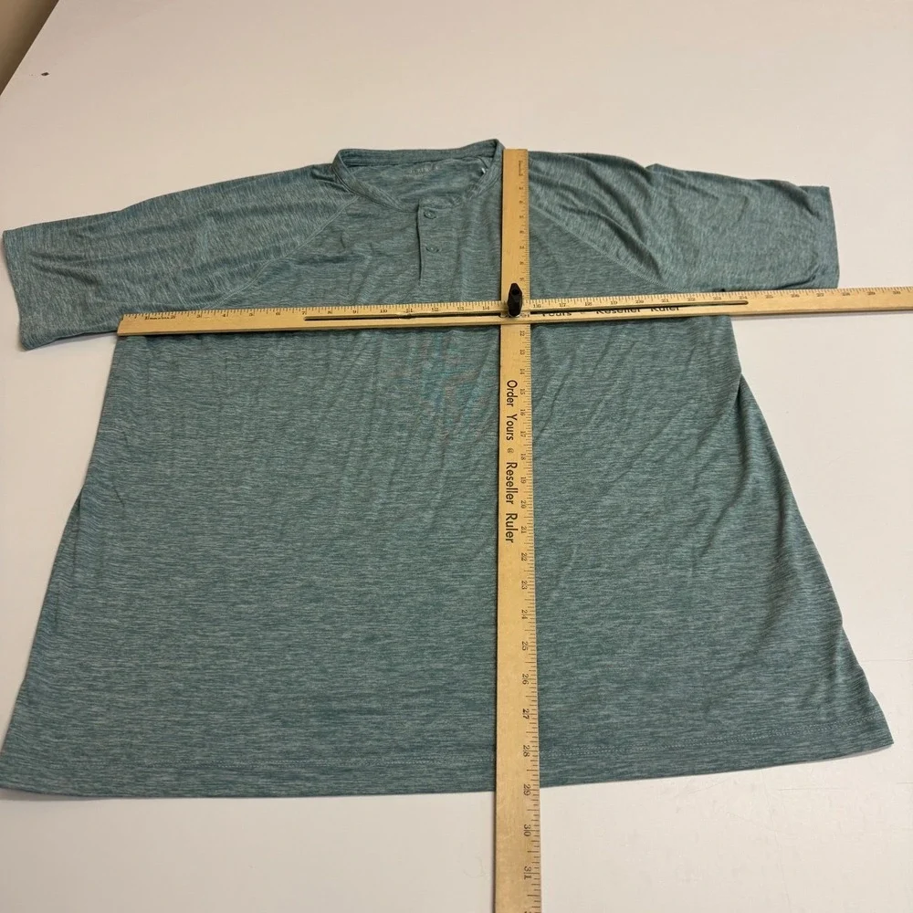 J Crew Shirt Mens XL Green‎ Blue Henley Active Performance Summer